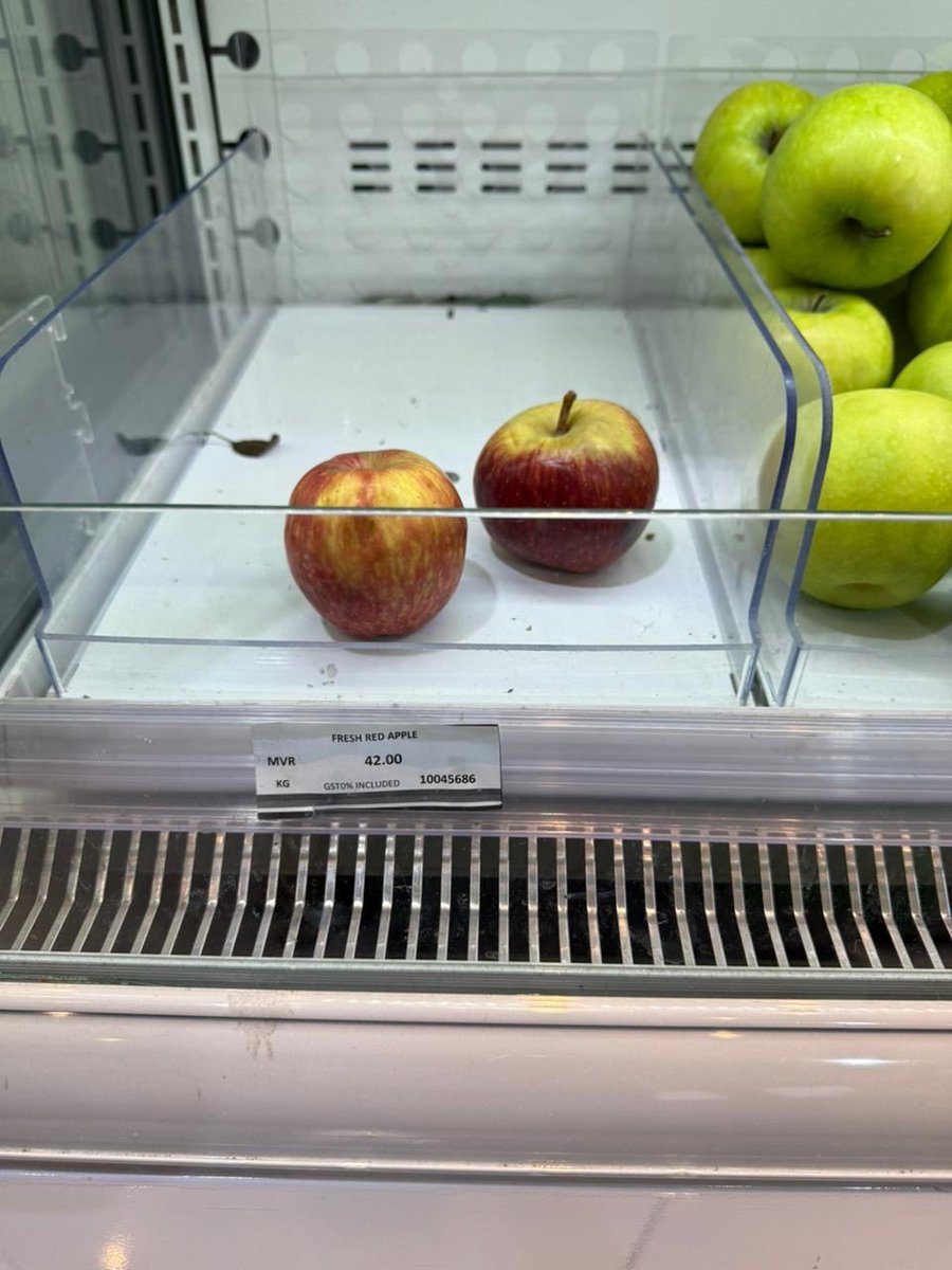 މިއަދު އެސްޓީއޯއިން ވިއްކަނީ 42ރ އަށް ރަތް އާފަލް ކިލޯއެއް. 6 ނޫނީ 5 އާފަލުން ކިލޯއެއް. އާފަލެއްގެ އަގު 7ރ - 8.40ރ އަށް. މއީތޯ <a href="/emsaeed/">Mohamed Saeed</a> ތިބުނާ އަގުހެޔޮކުރުން. ؟