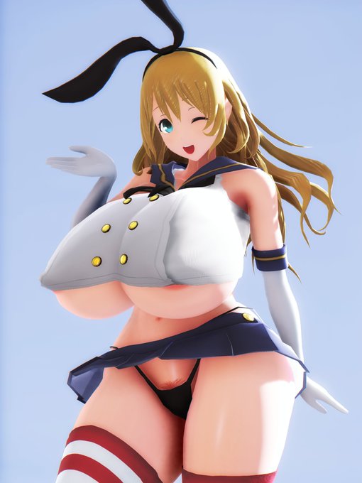 ぱんぱかぱ～ん \(*'∀`*)/ 島風ちゃんの衣装着てみたわよ～