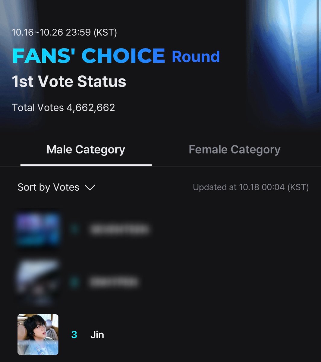 jinnieslamp's tweet image. D-8 | ROUND 1 FANS’ CHOICE MALE 🏆

Can we get 1,000 replies? 💬
I’m voting #Jin for the #2025MAMAVOTE 

❗️ Post or RT 1x per account daily
🔗 Priority vote on Mnet Plus: share.mnetplus.world/2025-mama?miss…
🗳️ Ends 10/26 11:59PM KST