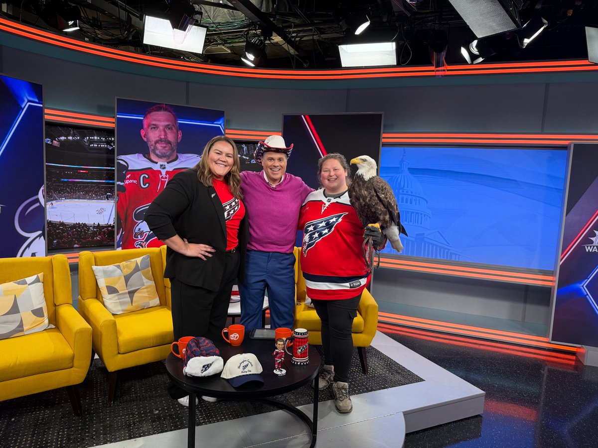 Capitals PR (@capitalspr) on Twitter photo Eagle Penny from <a href="/AEFeagles/">American Eagle Foundation</a> stopped by <a href="/abc7gmw/">Good Morning Washington</a> <a href="/7NewsDC/">7News DC</a> with <a href="/Capitals/">Washington Capitals</a> director of marketing and special initiatives Morgan Hannell and <a href="/AEFeagles/">American Eagle Foundation</a> MaryBeth Gosnell ahead of the Screaming Eagle jersey debut at tonight’s <a href="/Capitals/">Washington Capitals</a> game. 
Penny will be at the game and there are Eagle Penny from <a href="/AEFeagles/">American Eagle Foundation</a> stopped by <a href="/abc7gmw/">Good Morning Washington</a> <a href="/7NewsDC/">7News DC</a> with <a href="/Capitals/">Washington Capitals</a> director of marketing and special initiatives Morgan Hannell and <a href="/AEFeagles/">American Eagle Foundation</a> MaryBeth Gosnell ahead of the Screaming Eagle jersey debut at tonight’s <a href="/Capitals/">Washington Capitals</a> game. 
Penny will be at the game and there are
