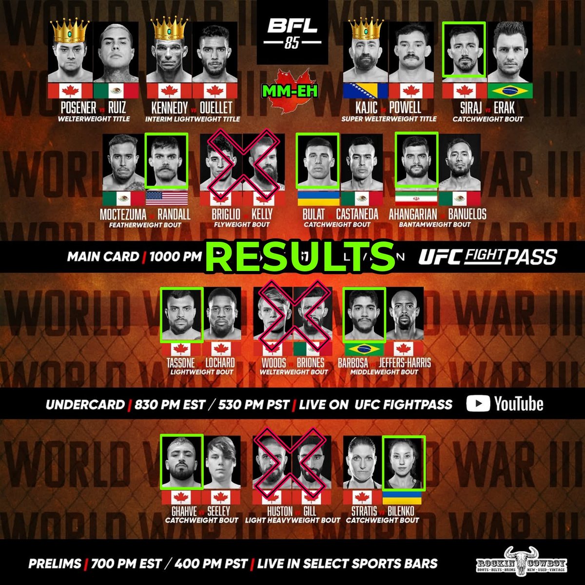 MMehAndy's tweet photo. Follow @MMehAndy on Instagram

Battlefield Fight League 85 Results
Harbour Convention Centre
Vancouver, BC, Canada
16 Oct 2025 https://t.co/4FWfDcuEb6