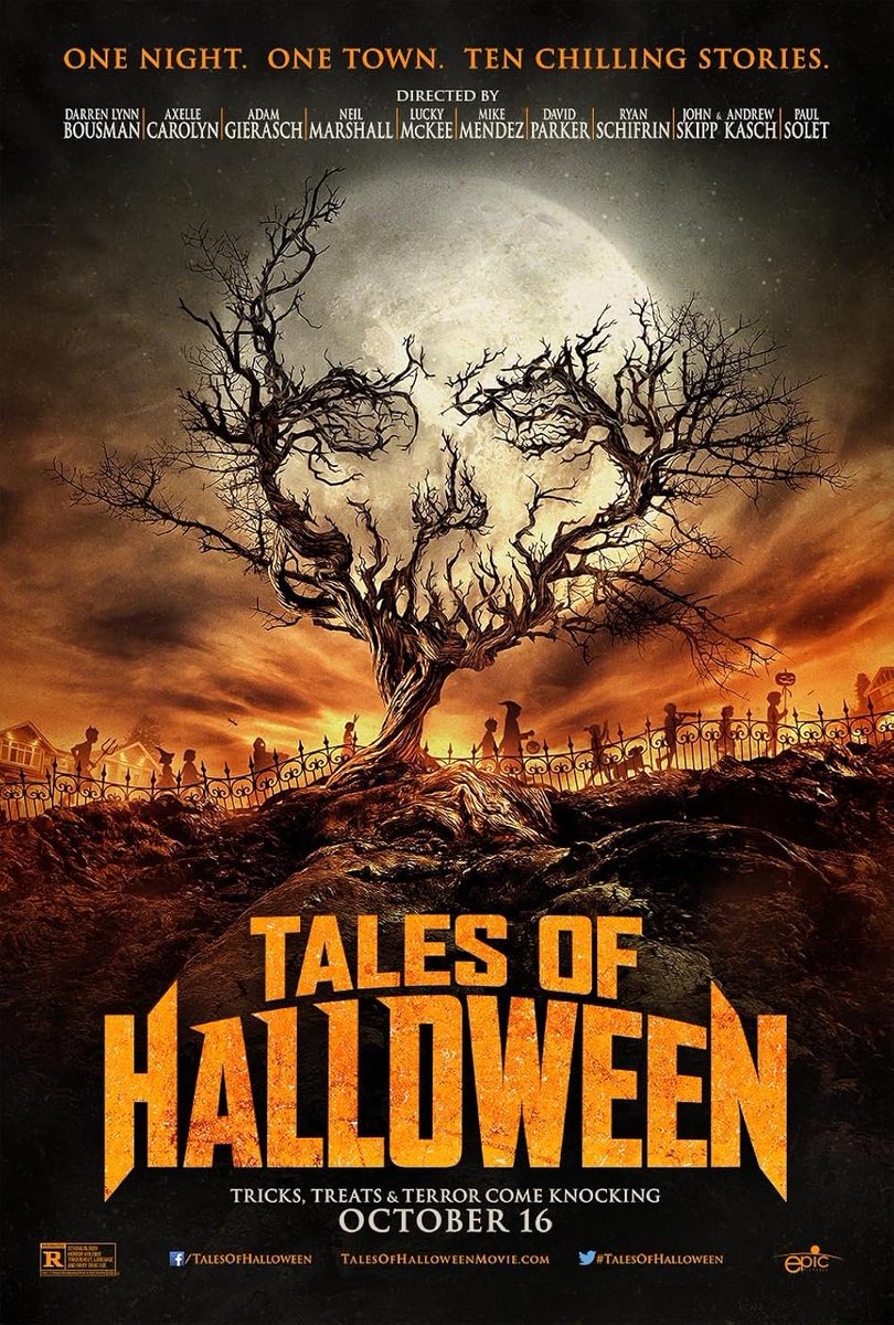 thehopczar's tweet photo. Modern Halloween anthology: "Tales of Halloween" (2015)! Ten interconnected stories of tricks, treats, and terror in one suburban town. Varied directors bring the chills. #HalloweenWatch #HiddenHorror https://t.co/1qvbC5iDeC