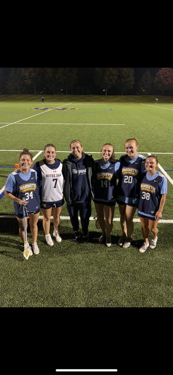 Alum Alert: LA was well represented last night as 6 former Rambler Captains and State Champs competed in the Marquette vs Notre Dame fall ball in South Bend.M Dooley, E Dooley, R Jenkins, F Breen, E Couri for MU and M Dwyer for ND.  Go Ramblers!