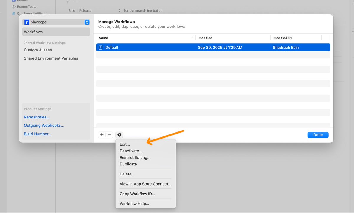 rsty_rafe's tweet image. This works with your Github workflow so when you push to main for example it runs a build and releases it to TestFlight. It’s free. It’s on the Xcode app. 

You’ll have to setup a post clone script tho. 

docs.flutter.dev/deployment/cd#… (check here for script just copy paste)