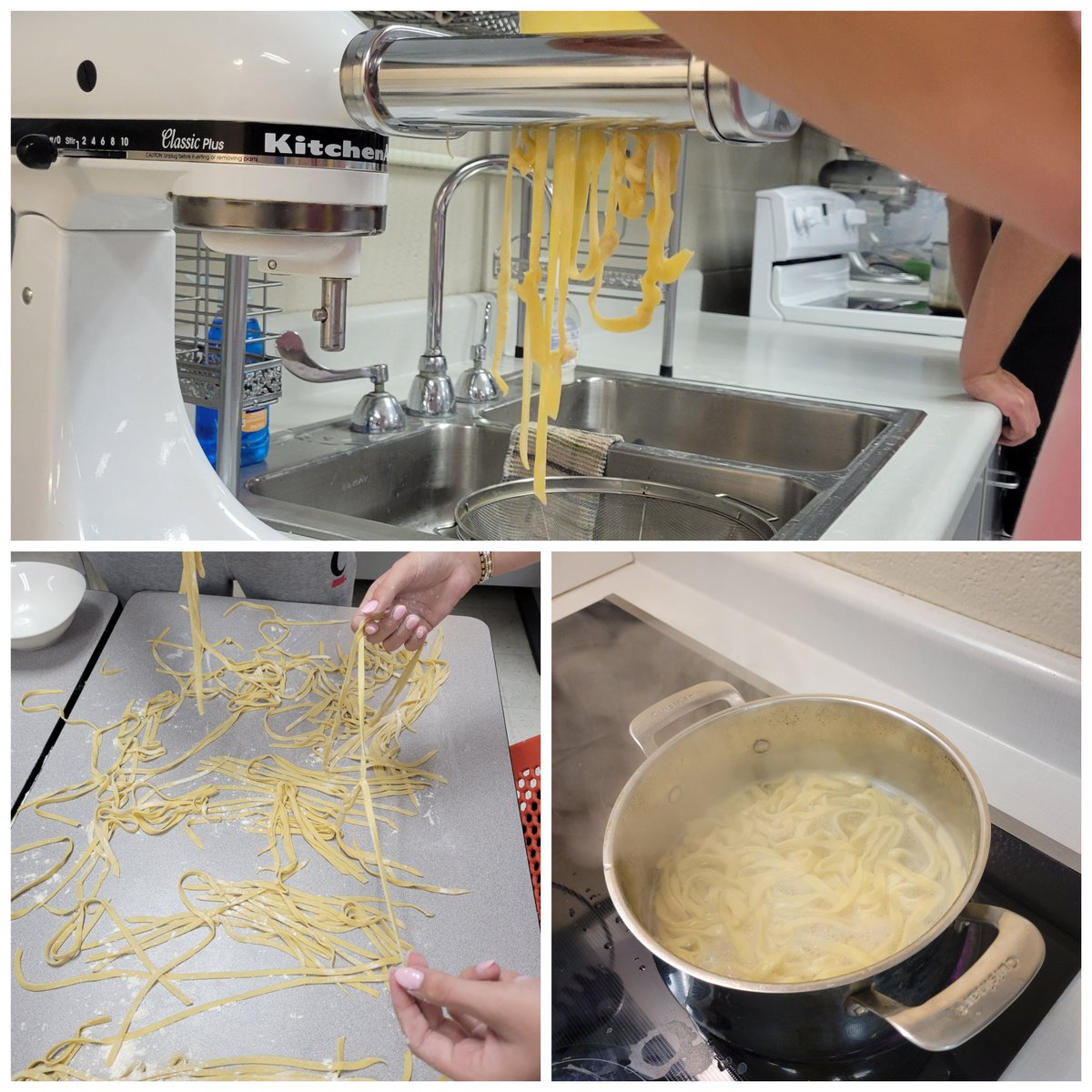 Anderson_FCS's tweet image. The homemade pasta and Alfredo took a few days,  but it&apos;s definitely worth it - so good!!

Also, I asked my student aide to walk around and take pictures (because I&apos;m not very good at that), and I found the last picture on my phone.

#CookingClass #LoveMyStudents #AHSisFamily