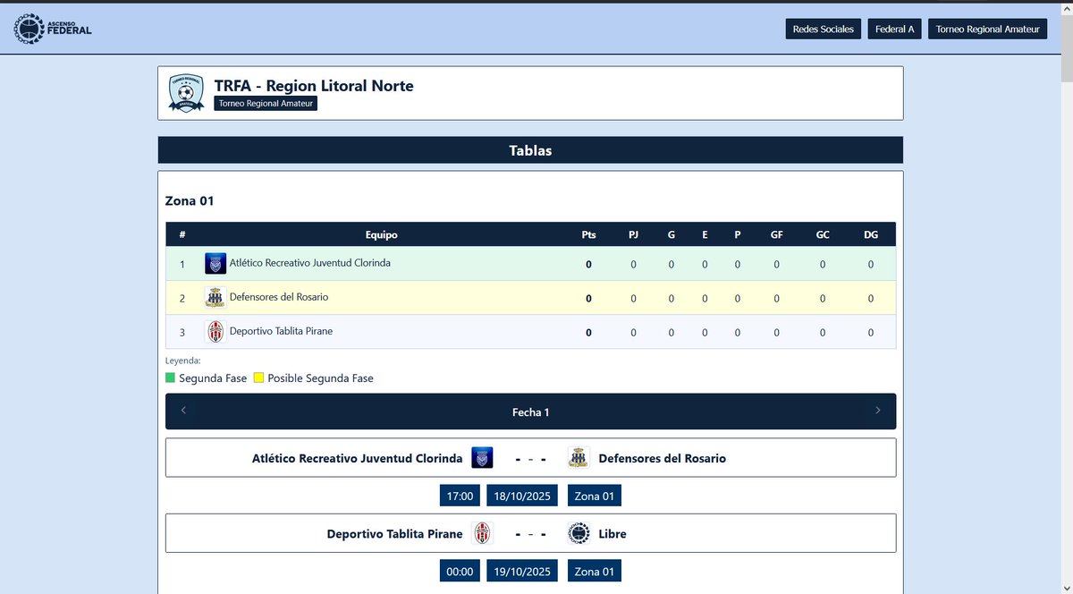 Salió Ascenso Federal!
Una web que cubre el ascenso de los clubes indirectamente afiliados.
Federal A, TRFA y *próximamente* ligas regionales!
AscensoFederal.xyz