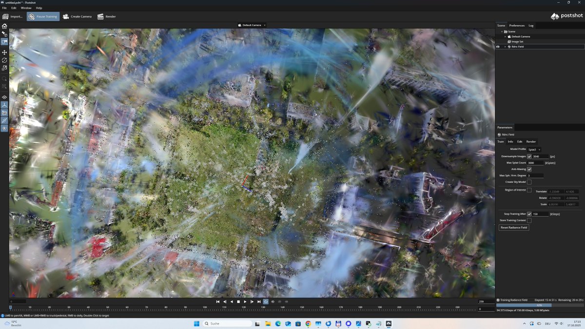 m_o_m_e_n_t_e's tweet image. Jahrtausendfeld - Leipzig. 
3D-Splat/Punktwolkengenerierung läuft sauber durch. Keine Probleme in der Darstellung sichtbar.