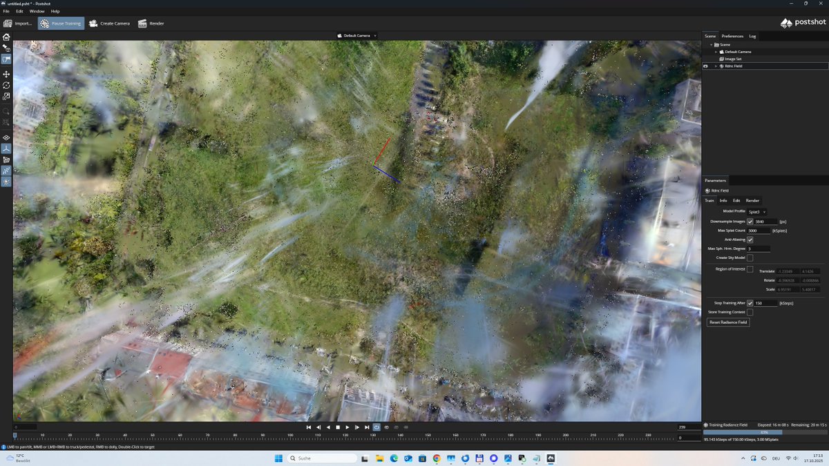 m_o_m_e_n_t_e's tweet image. Jahrtausendfeld - Leipzig. 
3D-Splat/Punktwolkengenerierung läuft sauber durch. Keine Probleme in der Darstellung sichtbar.