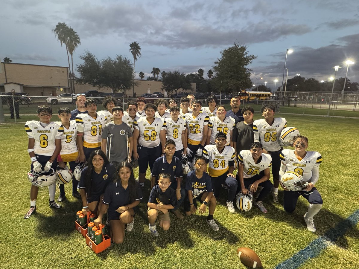 COBRA VICTORY! 🐍🏈🔥
Your Cathey Cobras came through with a 7-0 shutout win over De Leon Middle School! 💪💙💛
Proud of our Cobras for bringing the energy! #ALLIN.