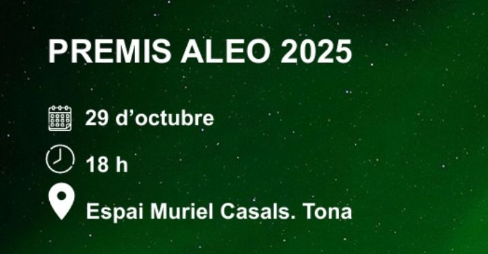 El Consell Comarcal d’Osona celebra la primera edició dels Premis ALEO. 🔋

➡️Es reconeixerà la tasca dels ajuntaments i entitats locals en l’àmbit de la transició energètica.

📆29 d'octubre a les 18 h a l'Espai Muriel Casals de Tona.

Llegeix més: ccosona.cat/actualitat/288…