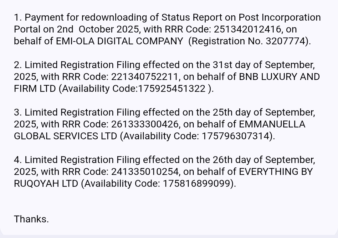 pressemman's tweet photo. @cacnigeria1 I respectfully bring to ur notice d recurring issue of “No Payment Information Found” error messages encountered on CAC portal in respect of duly processed payments. I've sent emails &amp; made  calls but no response till now. Registration &amp; payment details are in d image attached. https://t.co/VV0BOJG45K