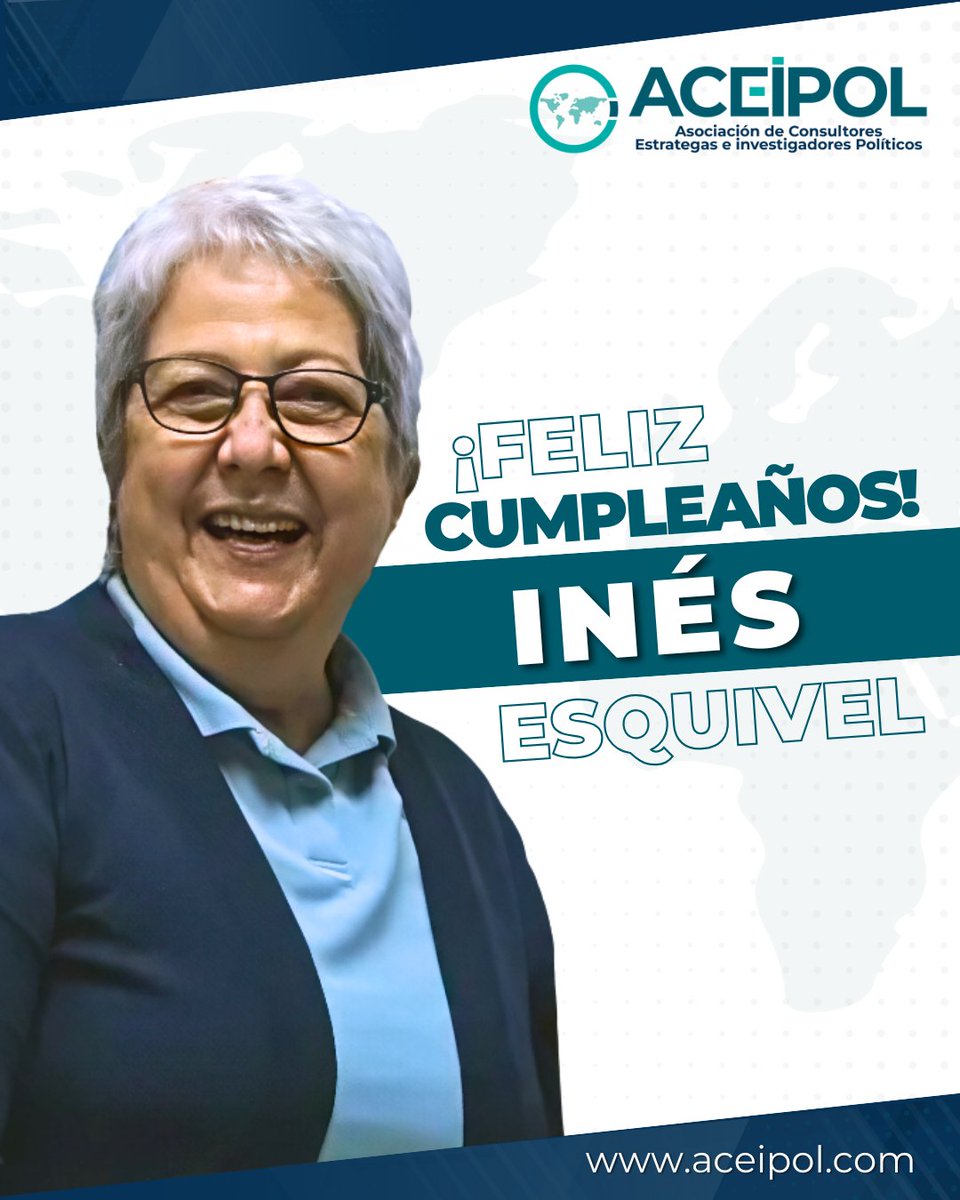 🎉 En ACEIPOL estamos celebrando el cumpleaños de nuestra brillante socia <a href="/laprofeines/">Ines Esquivel C</a>.

Tu pasión por la política y tu visión estratégica iluminan cada proyecto que tocas💡✨

¡Brindamos por tus logros, tus sueños y por un año lleno de nuevas conquistas! 🥂🎂