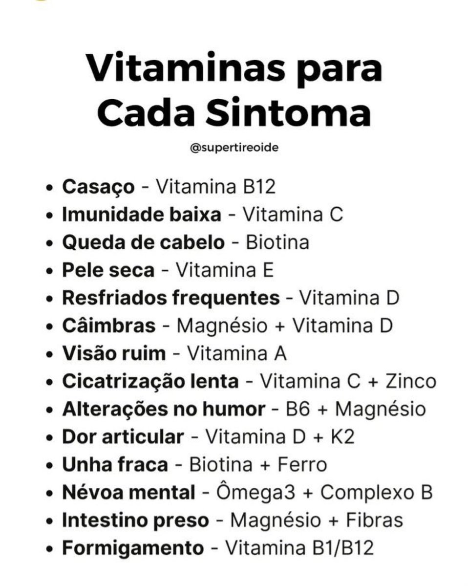 🚨VEJA: Entenda quais vitaminas são essenciais para tratar diferentes sintomas.