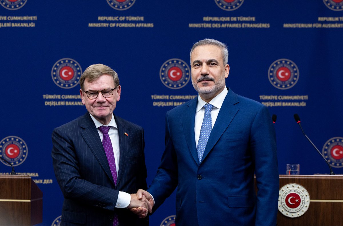Minister of Foreign Affairs <a href="/HakanFidan/">Hakan Fidan</a> met with Johann Wadephul, Federal Minister for Foreign Affairs of Germany, in Ankara.