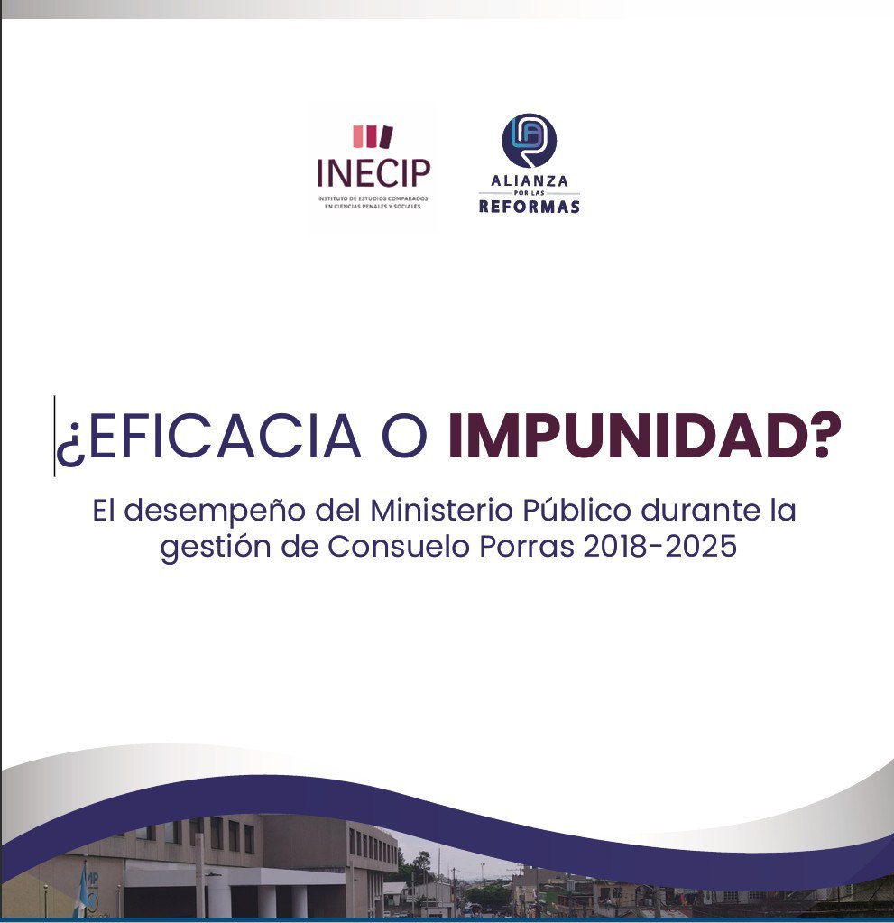 ElHeraldoGuate's tweet photo. Un estudio del Instituto de Estudios #INECIP y la Alianza por las Reformas revela el preocupante nivel de impunidad en Guatemala, bajo la gestión de Consuelo Porras (2018-2025).
#MP #Seguridad #INECIP #Fiscalias #Fiscal #ConsueloPorras #ElHeraldoGuate #Curruchiche https://t.co/Iw7GLiV8u9