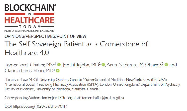 BHTYJournal's tweet image. >>> BHTY NEW Editorial
The Self-Sovereign Patient as a Cornerstone of Healthcare 4.0 | Blockchain in Healthcare Today blockchainhealthcaretoday.com/index.php/jour… 
#BlockchainTechnology #blockchaininhealthcare #healthTech