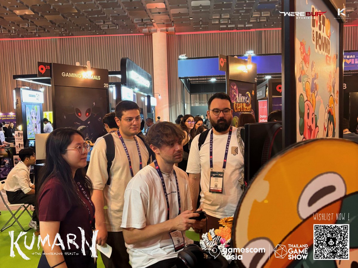 werebuffstudio's tweet photo. Day 2 of B2B Day wrapped!
Huge thanks to everyone who came to try out the demo of #kumarnthewanderingspirit👻
#Steam Spotlight | #gamescomasia x #ThailandGameShow
Hit that Wishlist and cheer on 🇹🇭 devs making 🌎waves! 🎮✨
https://t.co/37cpY1BKYJ
#เกมกุมาร
#WereBuffStudio https://t.co/rcEyBG5UNb