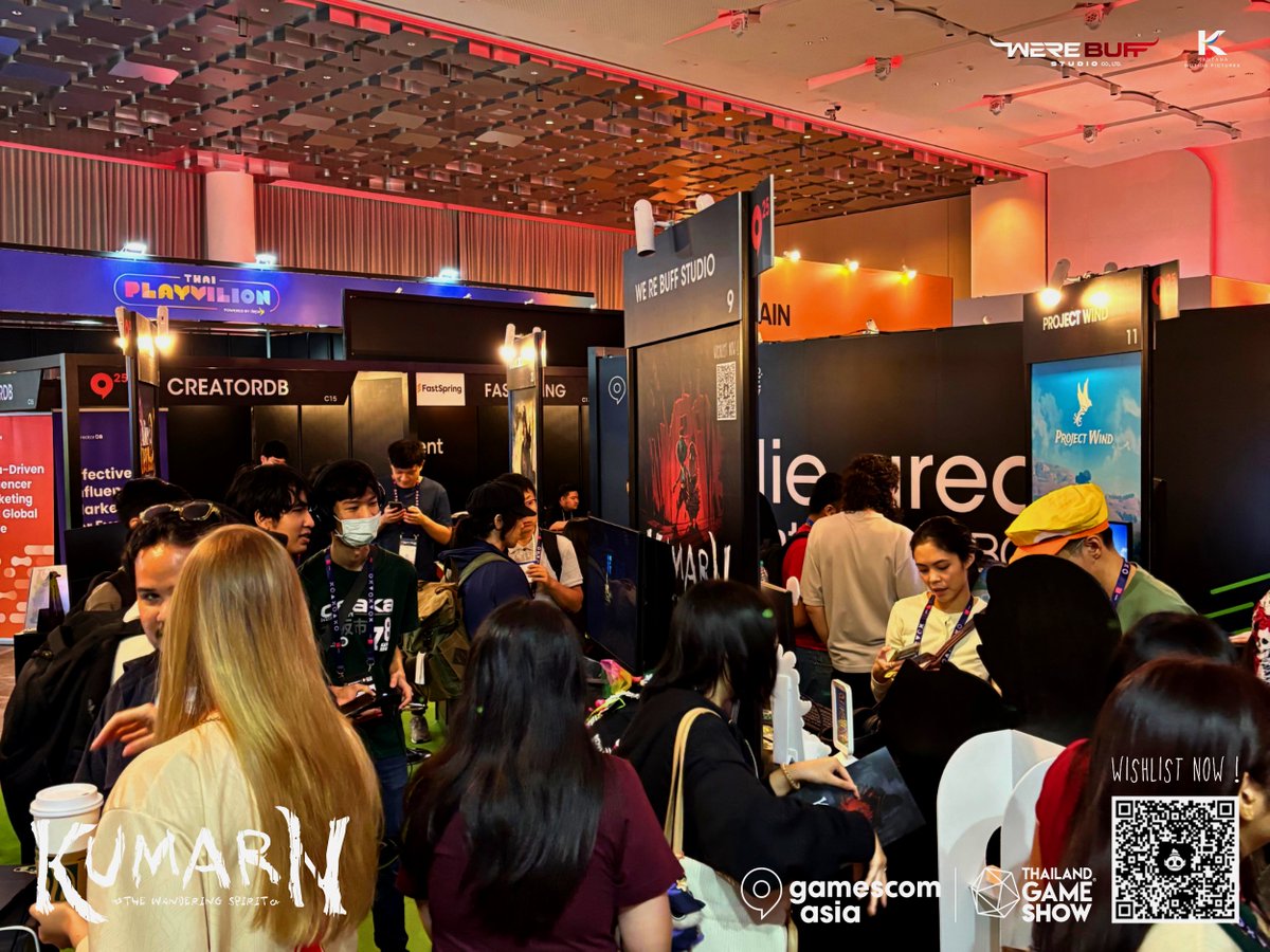 werebuffstudio's tweet photo. Day 2 of B2B Day wrapped!
Huge thanks to everyone who came to try out the demo of #kumarnthewanderingspirit👻
#Steam Spotlight | #gamescomasia x #ThailandGameShow
Hit that Wishlist and cheer on 🇹🇭 devs making 🌎waves! 🎮✨
https://t.co/37cpY1BKYJ
#เกมกุมาร
#WereBuffStudio https://t.co/rcEyBG5UNb