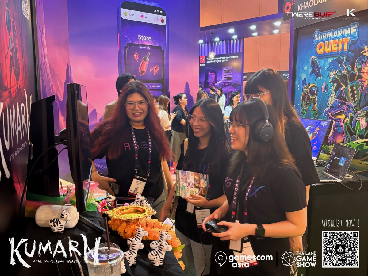werebuffstudio's tweet photo. Day 2 of B2B Day wrapped!
Huge thanks to everyone who came to try out the demo of #kumarnthewanderingspirit👻
#Steam Spotlight | #gamescomasia x #ThailandGameShow
Hit that Wishlist and cheer on 🇹🇭 devs making 🌎waves! 🎮✨
https://t.co/37cpY1BKYJ
#เกมกุมาร
#WereBuffStudio https://t.co/rcEyBG5UNb