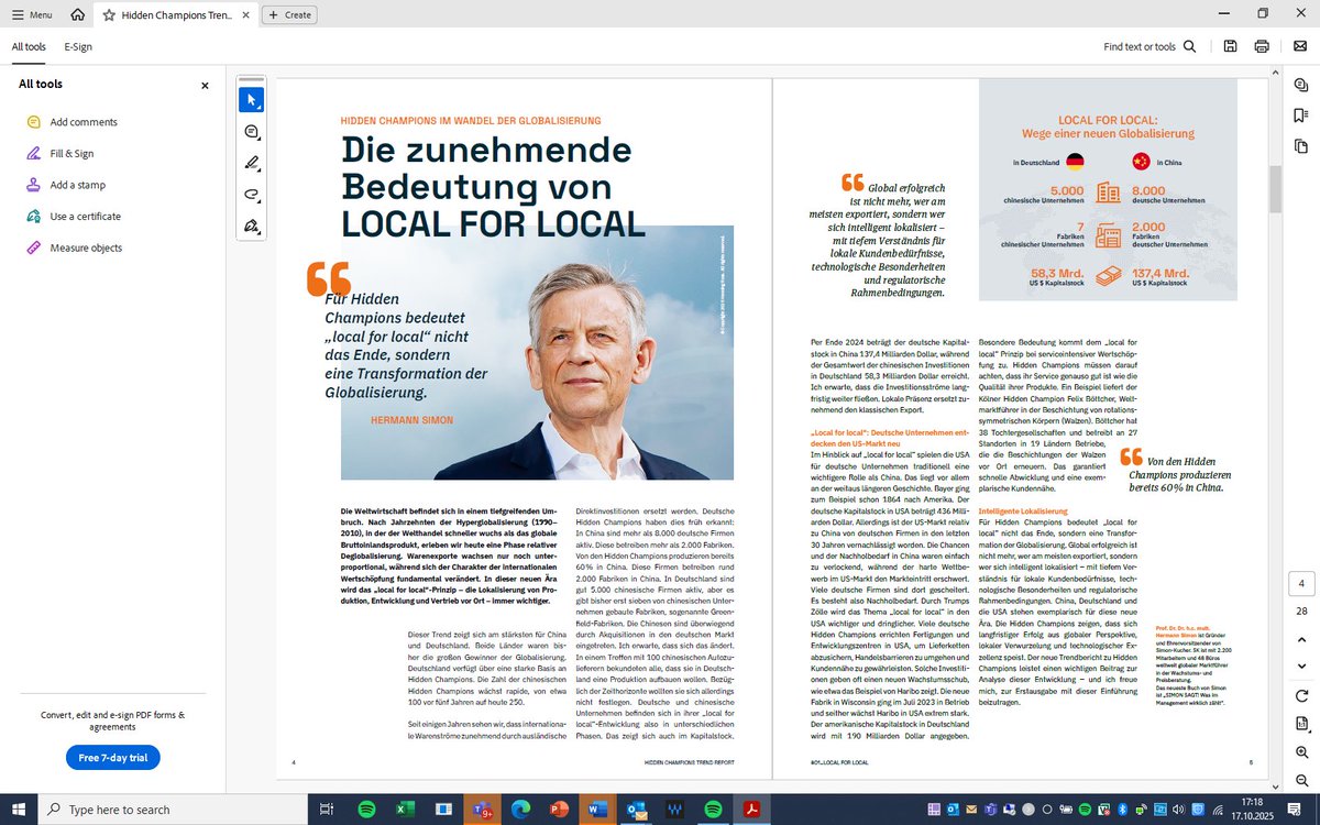 Aus dem neuen Magazin "Hidden Champions Trend Report", herausgegeben von Prof. Jan-Philipp Bücheler, Hochschule Dortmund