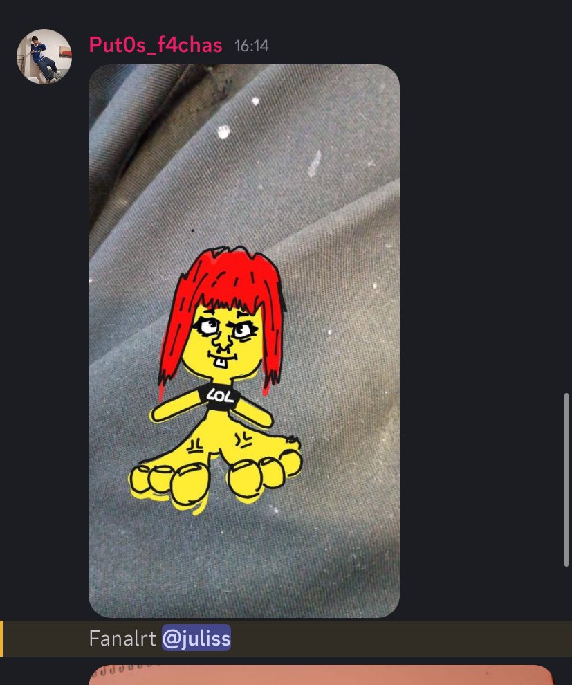 gracias por este dibujo amo q me dibujéis como cosas raras os como las mierdas un beso ❤️‍🩹