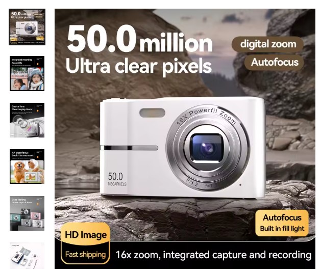 shopping_soma's tweet image. 📸 1080P 44MP Digital Camera
Compact &amp;amp; portable with 2.4” LCD + 16x zoom 🔍
Comes with 32GB memory card — ready to shoot anywhere!
Buy - s.click.aliexpress.com/e/_c3ASaWrl
#DigitalCamera 
#Photography 
#Vlogging