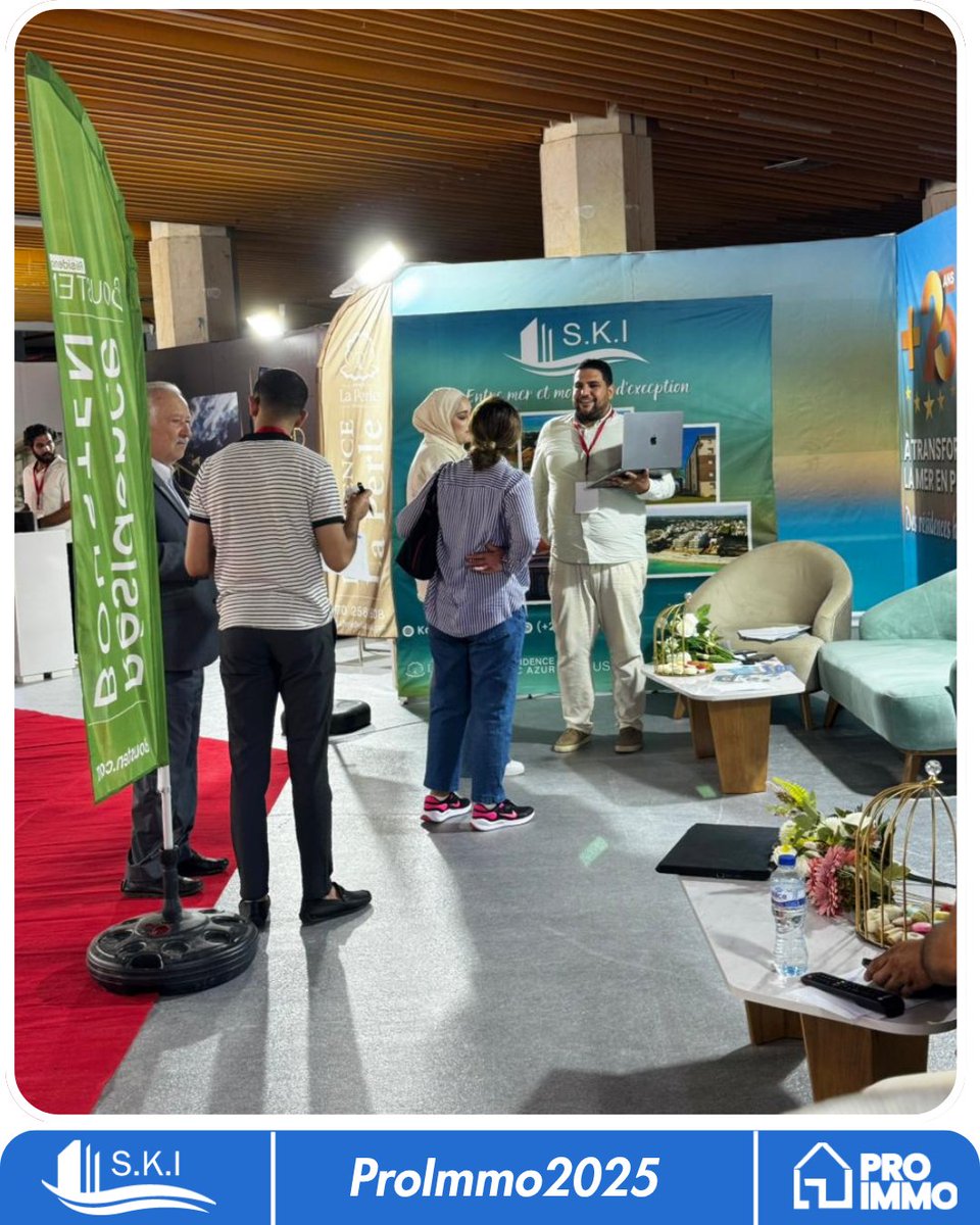 Un grand merci à tous ceux qui ont visité notre stand lors de la Foire de l’Immobilier au Kram !
Nous avons eu l’honneur d’accueillir Monsieur le Ministre de l’Équipement et de l’Habitat, et nous restons toujours ravis de vous recevoir et d’échanger autour de nos projets