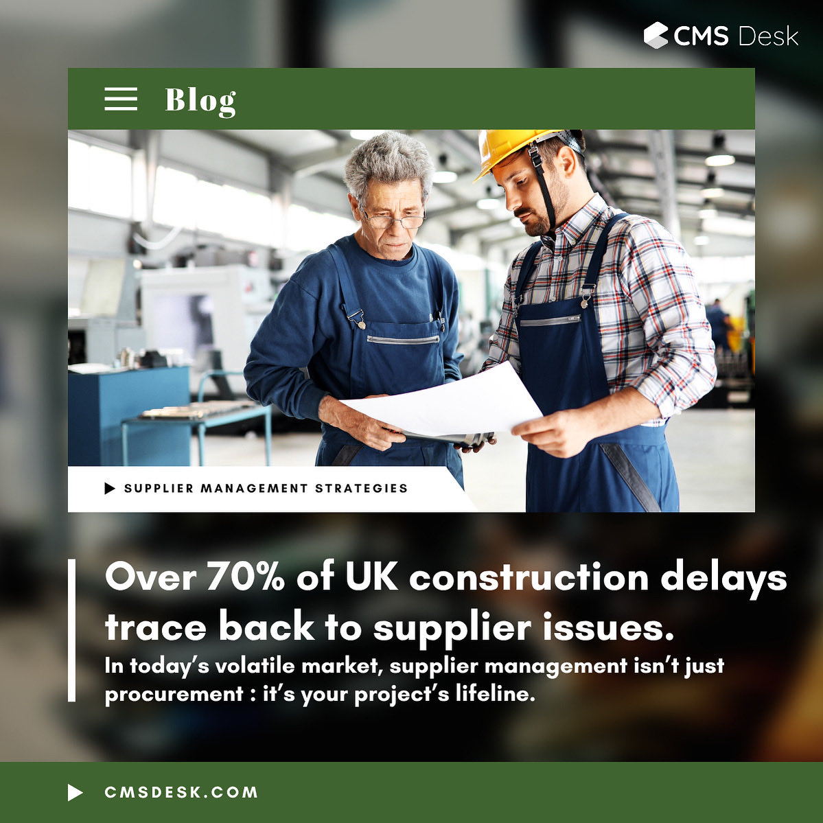 CMSDesk's tweet photo. Discover how leading UK firms are turning supply chain risk into a strategic advantage. 👇

🔗 Read the full blog: https://t.co/YJoLRGuAe1

#Construction #SupplierManagement #SupplyChain #Procurement #ProjectDelivery #CMS https://t.co/EdfStgDkyg