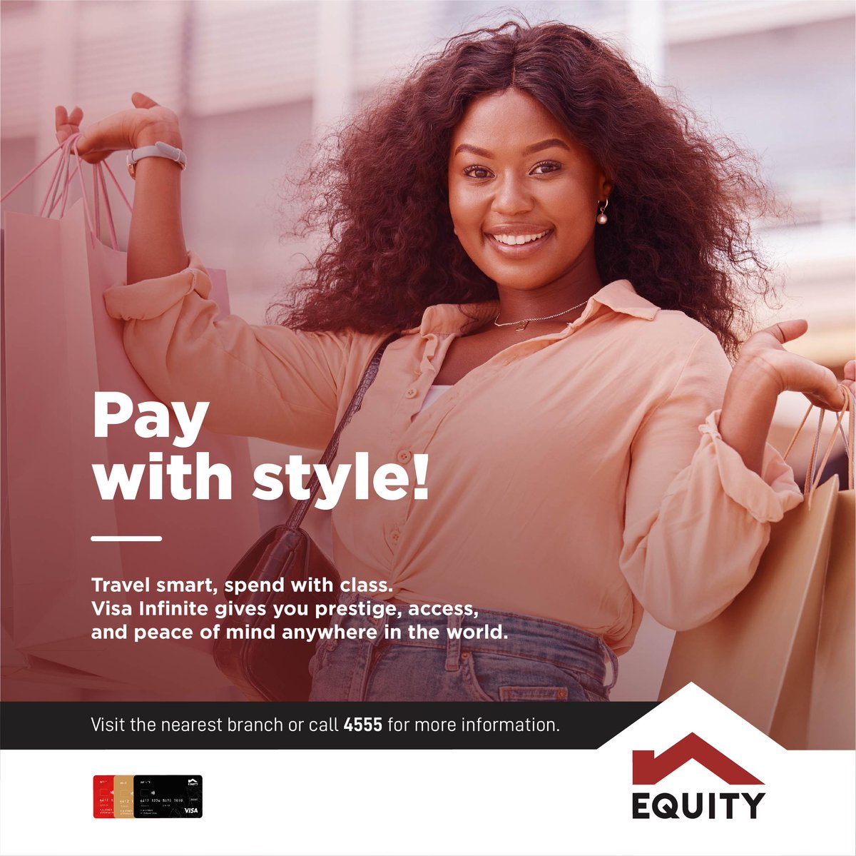 Weekend is calling. Step out with confidence.
Be bold. Be limitless. Be you.
With the Equity Bank Visa Infinite Card, unlock 1,200+ airport lounges, global benefits, and pay with ease wherever you go.
Not just a card. It’s your upgrade.

#EquityBankRwanda #WeekendVibes