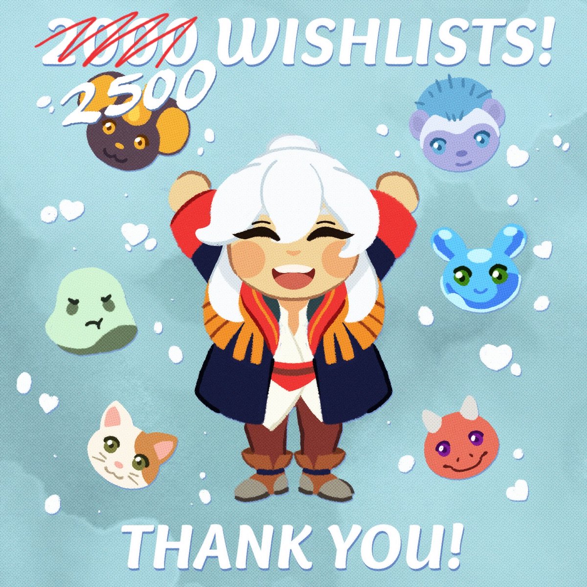 Overnight #FamiliarFindings passed the 2,500 wishlist mark! So excited to see how the rest of #SteamNextFest goes.

#cutegame #cozygame #idler #indiedev