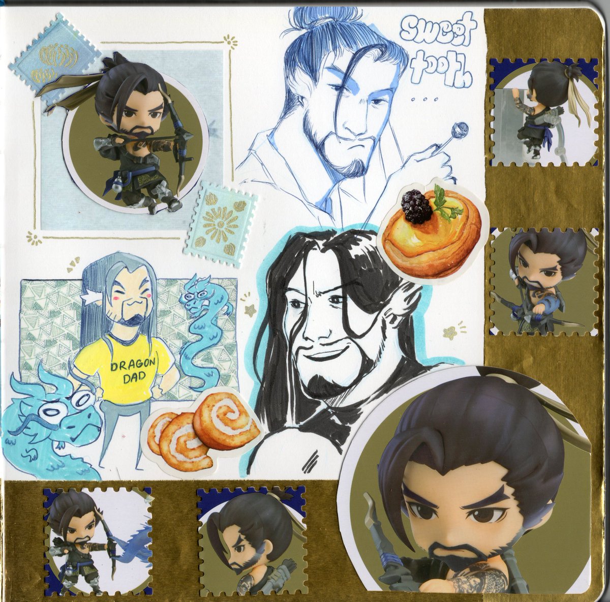 Got back to journaling for a bit... Got gifted some stamp punchers :) 
#hanzo #Overwatch2