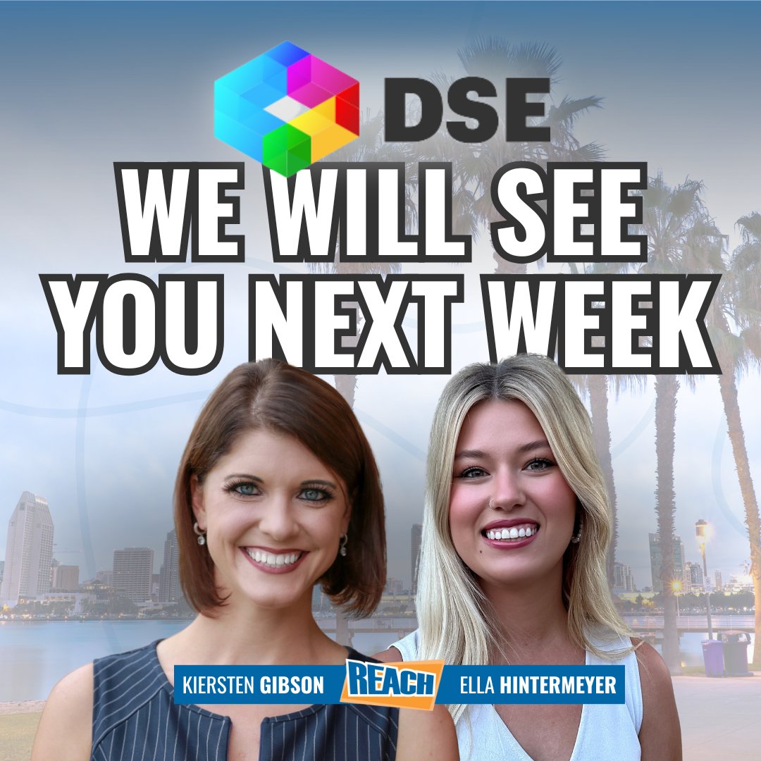 REACHMediaNet's tweet photo. We’re heading to #DSE2025 in San Diego next week! 

Catch Kiersten &amp; Ella connecting with partners, clients &amp; signage pros from across the industry.

Let’s connect &amp; talk #DigitalSignage that drives engagement! 

https://t.co/6hmVXNS3YJ

#REACHMediaNetwork #DOOH #EventNetworking https://t.co/FsOHlS3Lk0