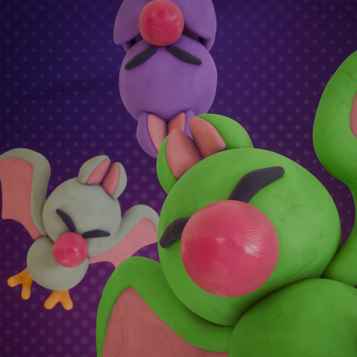 kinpraw's tweet photo. Day 17 - Bat
Swooper, Swoopula, &amp; Swampire!
#sculptober #b3d https://t.co/GYXcgjfkC8