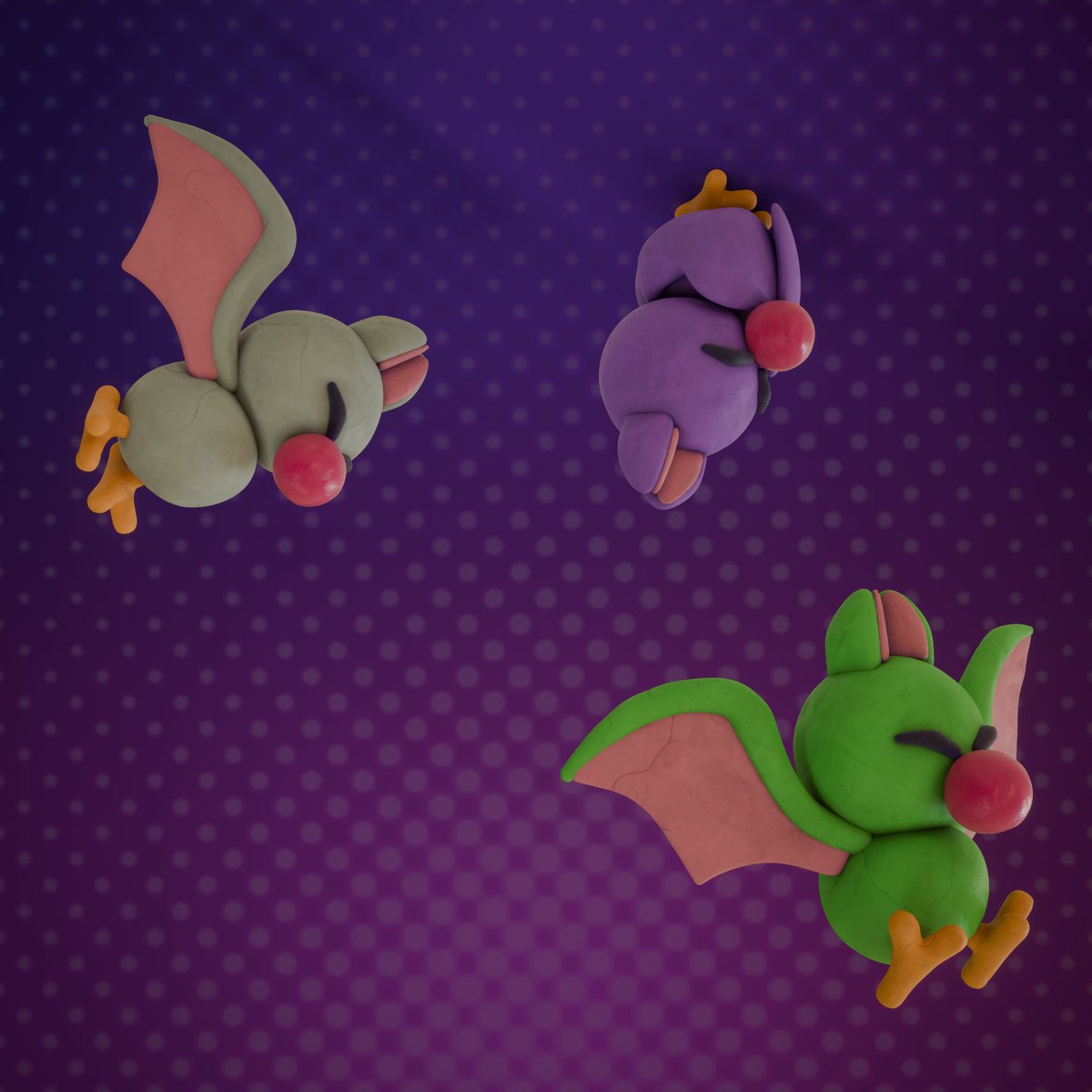 kinpraw's tweet photo. Day 17 - Bat
Swooper, Swoopula, &amp; Swampire!
#sculptober #b3d https://t.co/GYXcgjfkC8
