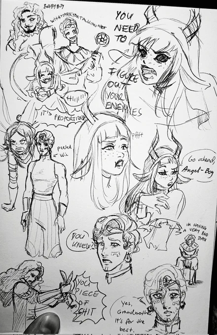episode 3 sketchdump aka Wicander and Tyranny having a no good very bad day #criticalrolespoilers 