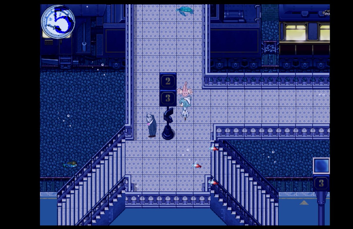 #アクアリウムは踊らない 
今日一気にクリアしました。初見でEND2でした。
マジで泣きました。感動しました。世界観もグラフィックもストーリーも美しすぎてやばかったです。ホラゲーでありながらも綺麗すぎた。感動した。本当に好き。
本当にグラフィック好きです。こんなゲーム作りたい。