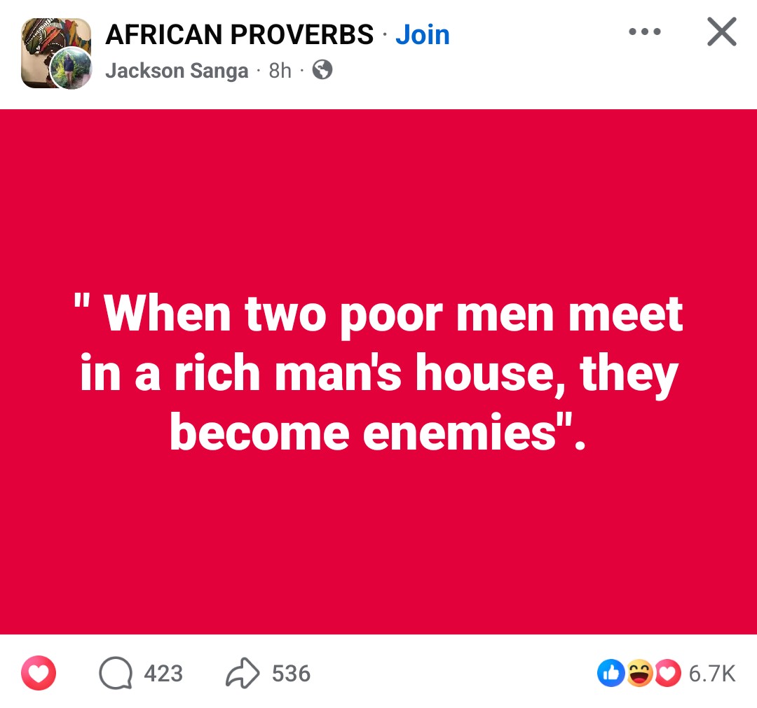Greenvikk's tweet photo. @georgediano Tribalism is due to poverty, rich people have interests, while poor people fight eachother due to few resources.. https://t.co/bP0Ypc44rh