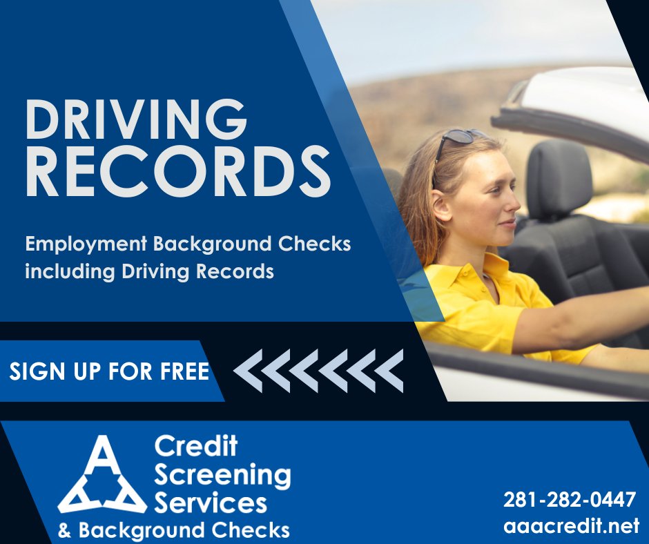 AAACreditScreen's tweet photo. Employee driving records can help determine how responsible a person is, but it can also help avoid accidents, increased insurance costs for your company, even if they use their own car during business travel.

https://t.co/IfJEAcQoou

#drivingrecord #MVR #backgroundchecks https://t.co/PlL6drjW01