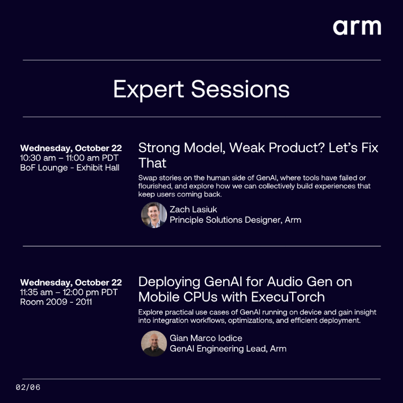 ArmSoftwareDev's tweet photo. The countdown is on for @PyTorch Conference! ⏳

Drop by Booth #P1 to see how we're helping developers build and deploy efficient, scalable GenAI applications. #PyTorchCon 

https://t.co/OObEsY0PyH