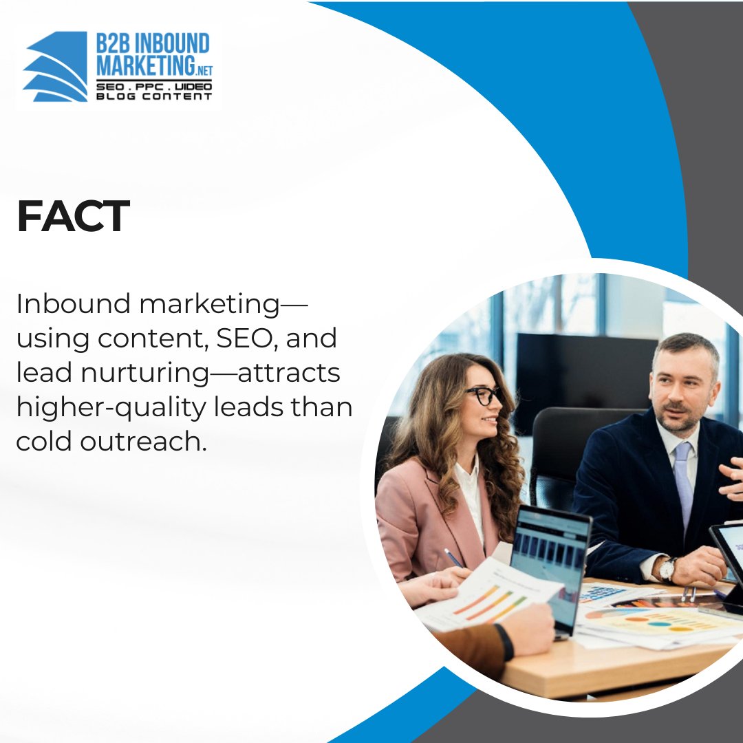 B2Bwebseo's tweet image. Inbound marketing—using content, SEO, and lead nurturing—attracts higher-quality leads than cold outreach.
👉 Build an inbound funnel that works — visit b2binboundmarketing.net. 
#InboundMarketing #ContentMarketing #LeadNurturing #B2BLeadGen