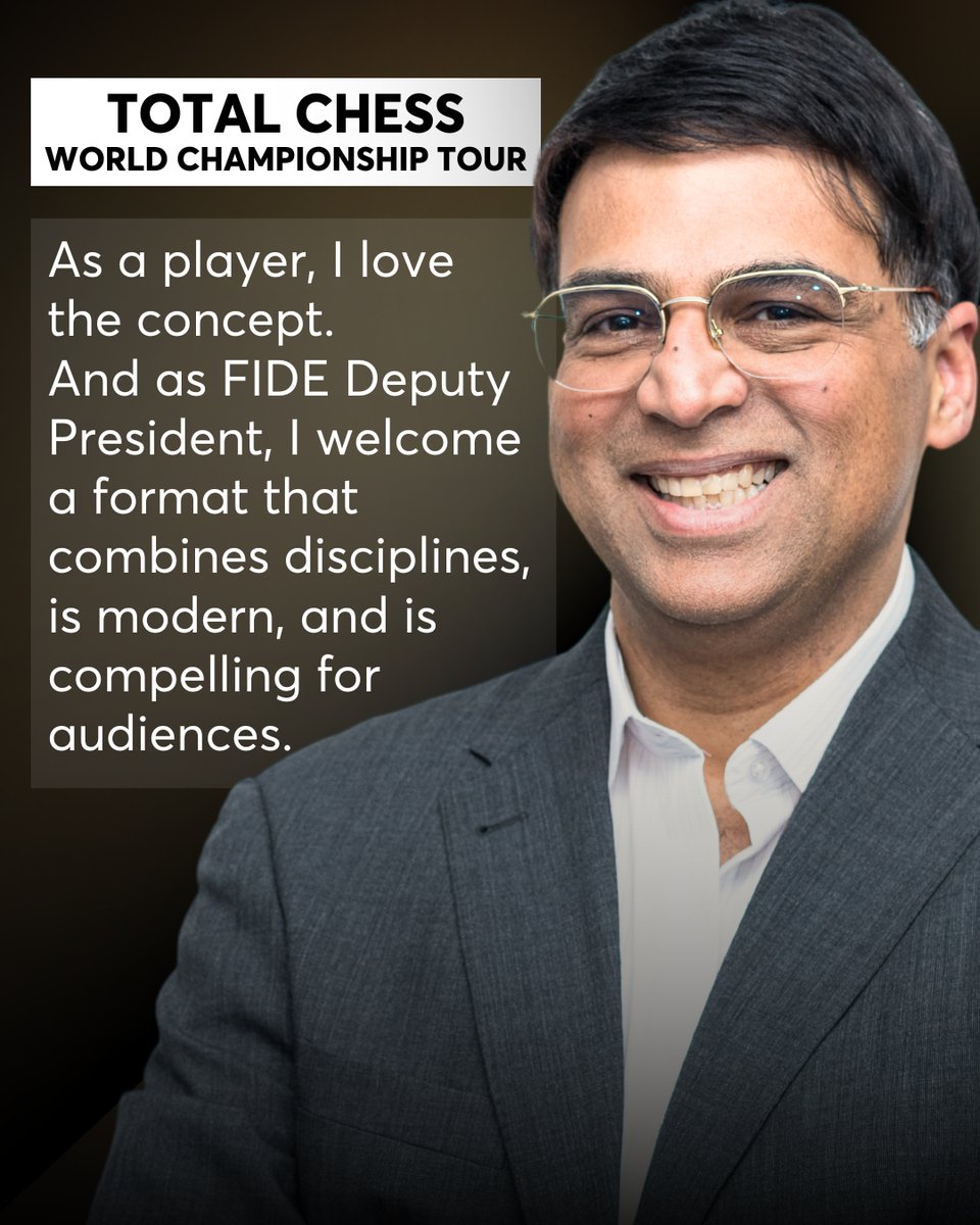 5-time World Champion and FIDE Deputy President Vishy Anand <a href="/vishy64theking/">Viswanathan Anand</a> on the Total Chess World Championship Tour 👇
🗣️ "Chess at its best is about the entire range, the ability to think deeply, and then switch gears at an instant. A combined world title finally recognizes