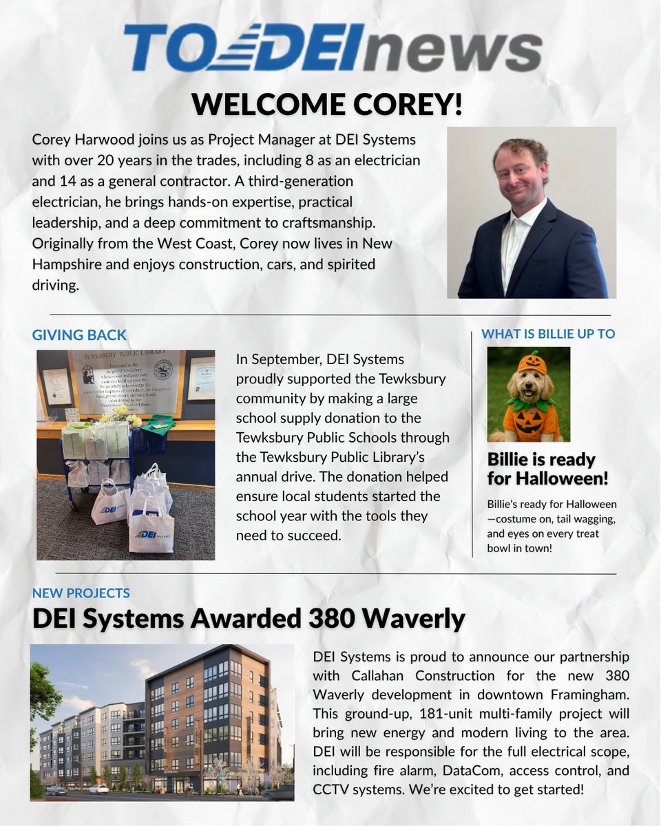 DEI_SYSTEMS_GO's tweet image. Catch up on all the latest from DEI Systems! New projects, new faces, and big things ahead!

𝗖𝗼𝗻𝘁𝗮𝗰𝘁 𝘂𝘀 𝘁𝗼𝗱𝗮𝘆!
deisystems.com

#deisystems #electricalservices #integrationsolutions #firealarmsupport #commercialelectrical #24hourservice