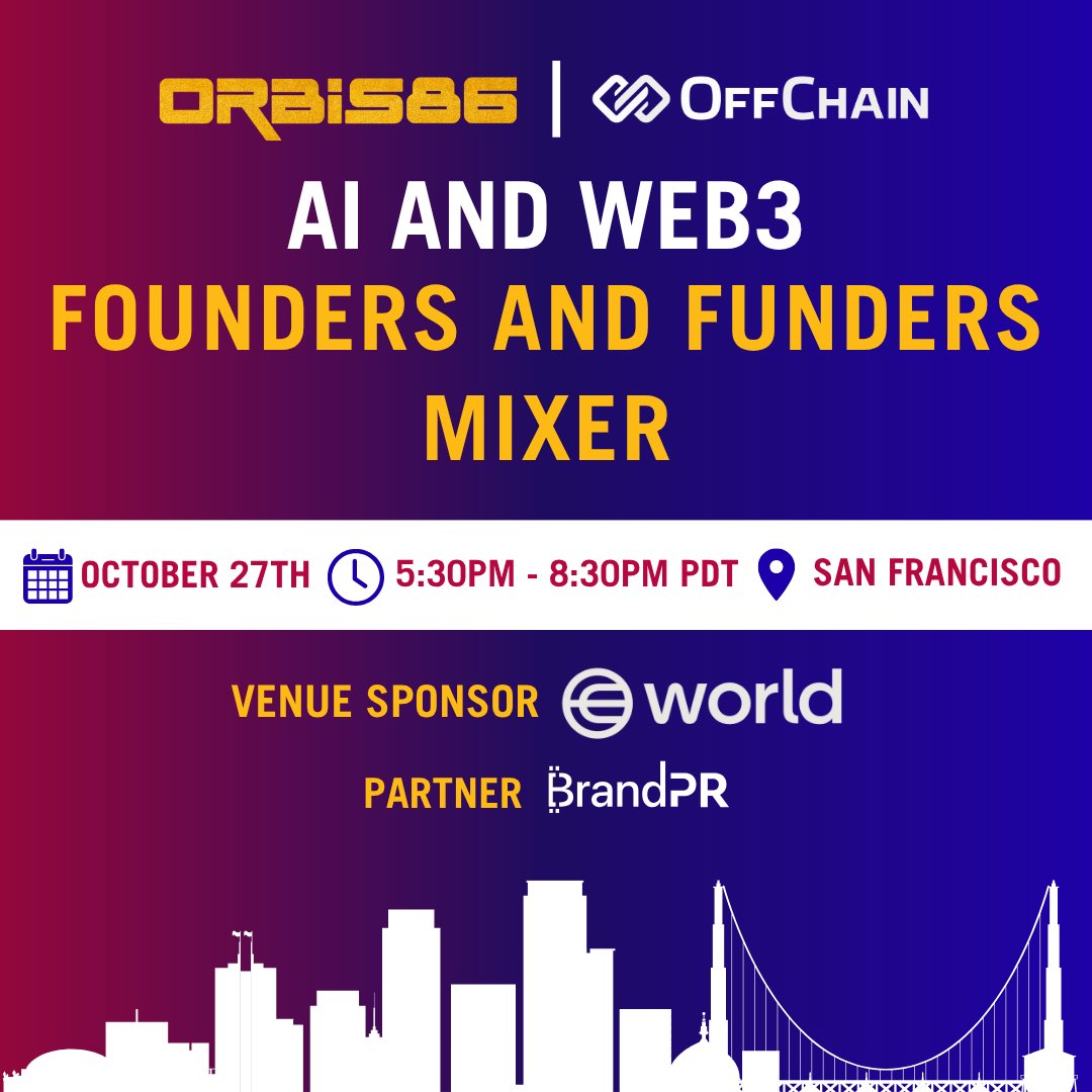 orbis86_x's tweet image. ✨ Deals, Drinks &amp;amp; Disruption: 𝗢𝗿𝗯𝗶𝘀𝟴𝟲: 𝗔𝗜 &amp;amp; 𝗪𝗲𝗯𝟯 - 𝗙𝗼𝘂𝗻𝗱𝗲𝗿𝘀 &amp;amp; 𝗙𝘂𝗻𝗱𝗲𝗿𝘀 𝗠𝗶𝘅𝗲𝗿 🚀 during #TechCrunchDisrupt

🚀 Get ready, On 𝗠𝗼𝗻𝗱𝗮𝘆, 𝗢𝗰𝘁𝗼𝗯𝗲𝗿 𝟮𝟳, 𝟮𝟬𝟮𝟱, 𝗢𝗿𝗯𝗶𝘀𝟴𝟲 is taking over 𝗦𝗮𝗻 𝗙𝗿𝗮𝗻𝗰𝗶𝘀𝗰𝗼’𝘀 𝗨𝗻𝗶𝗼𝗻…