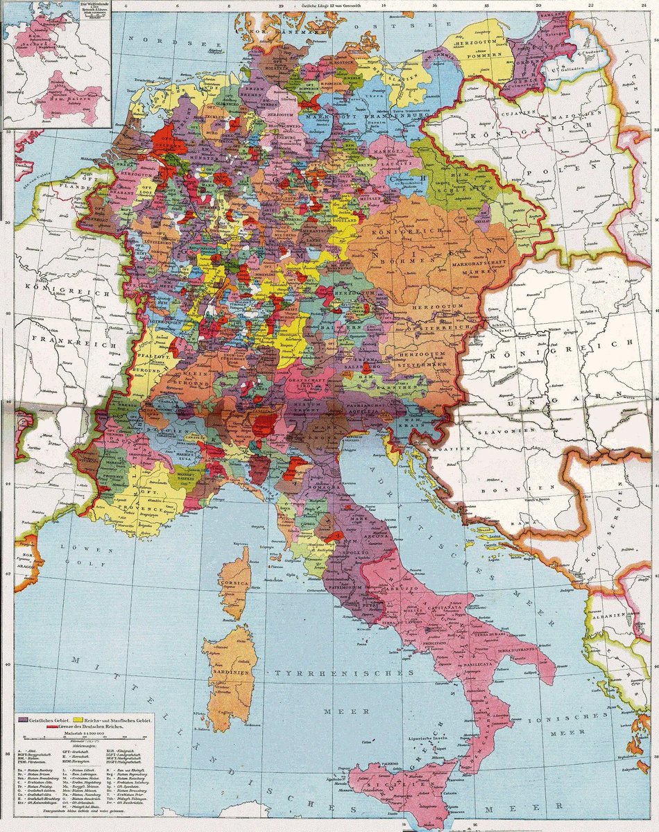 Mythotard's tweet image. Really cool map of the Roman Empire in 1250