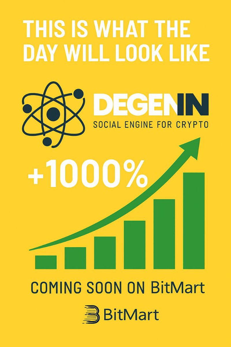 SirSnowPeter's tweet image. When everyone is red !!! DEGENin is green ! We will lead this bull run ! Keep your eyes on us ! We are the one ☝️
Don’t miss out !
@degenin_social