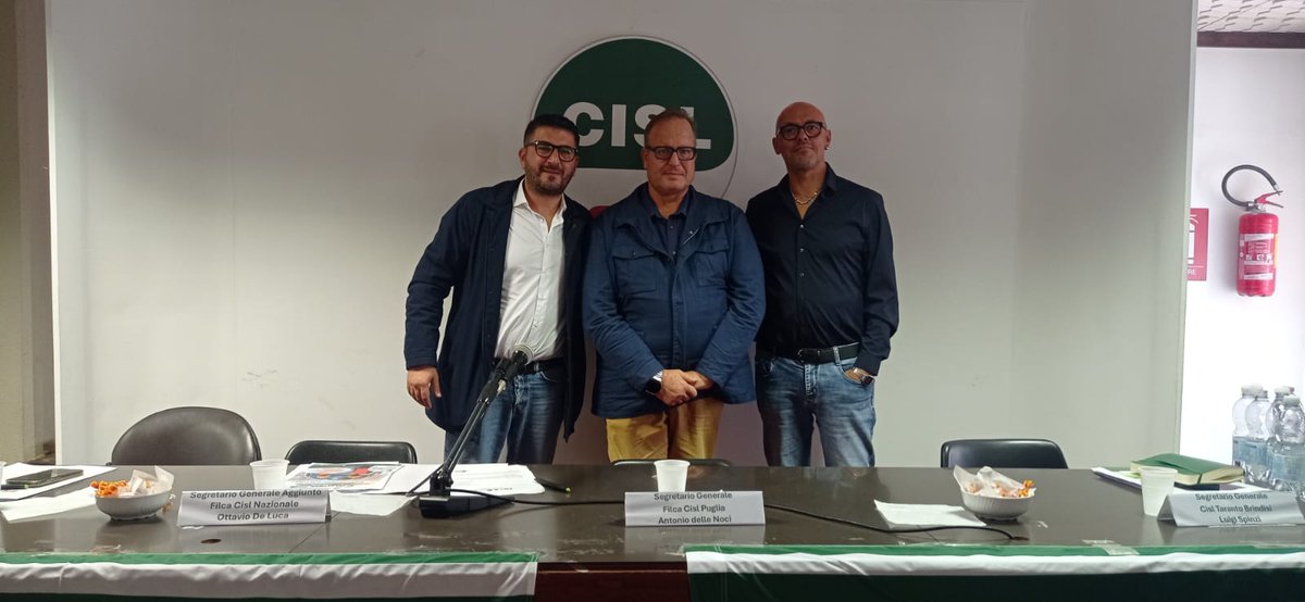 filcacisltabr's tweet photo. Nuova Segreteria #FilcaCisl #Taranto #Brindisi
Congratulazioni a Nicola Roppo e Cosimo Galeone,  neo eletti in segreteria, che affiancheranno Gianmarco Passiatore, segretario generale, nel rappresentare e tutelare i lavoratori del settore edile e affini. https://t.co/EcFLG1ehvo