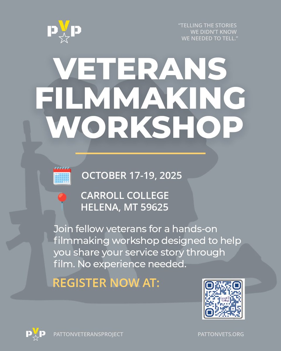 PattonVets's tweet photo. We have a film workshop this weekend!! Sign up on our website https://t.co/KGA2cEEOZK https://t.co/xUvjw52Fgg