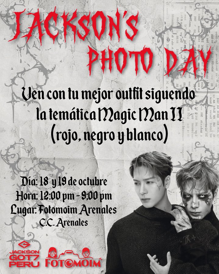Jackson_G7Peru's tweet photo. 《𝗥𝗢𝗔𝗗 𝗧𝗢 𝗠𝗔𝗚𝗜𝗖𝗠𝗔𝗡 𝗜𝗜 𝗜𝗡 𝗣𝗘𝗥𝗨 | 𝗝𝗔𝗖𝗞𝗦𝗢𝗡'𝗦 𝗣𝗛𝗢𝗧𝗢 𝗗𝗔𝗬》
Seguimos con las actividades para que Perú sea parte del MAGICMAN II TOUR 🗣️❤️♣️♦️♠️
#JacksonWang #MagicMan2 #MagicMan #MagicManII https://t.co/PgzRhr3cYl