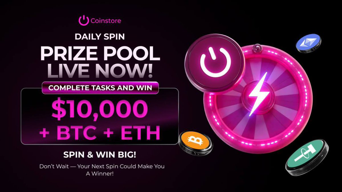 ojeblessed11's tweet photo. The Coinstore Lucky Spin Rewards Event is live from October 15 to October 29.
Complete simple tasks and spin the wheel for a chance to win from a $10,000 pool in USDT BTC and ETH.
Start spinning now: https://t.co/A0QG4x5ZGj
#Giveaway #Rewards #USDT https://t.co/BOwegDtqii