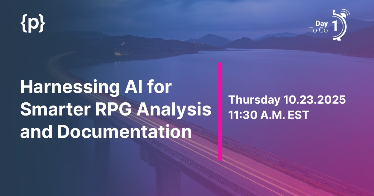 programmersio's tweet image. ⏰ Just 1 Day to go!
Join IBM Champion Mike Pavlak as he reveals how to use AI to simplify RPG code, automate documentation, and accelerate IBM i modernization.
Register now → programmers-io.zoom.us/webinar/regist…
#RPGDevelopment #IBMiModernization #AIAutomation #Programmersio